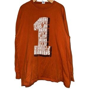 Russell Athletics Men’s Sz L Orange Texas Longhorns Football Long Sleeve T-Shirt